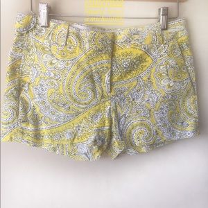 J.Crew Patterned Yellow Shorts Size 2